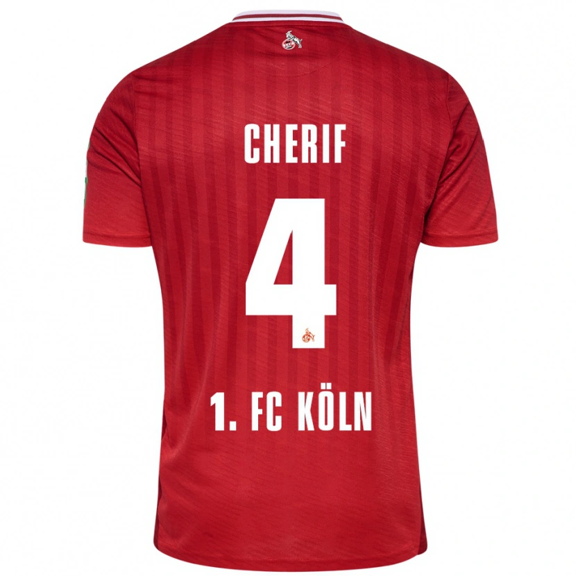 DanxenレディースHamed Cherif#4レッド ホワイトアウェイシャツ2025/26ジャージーユニフォーム