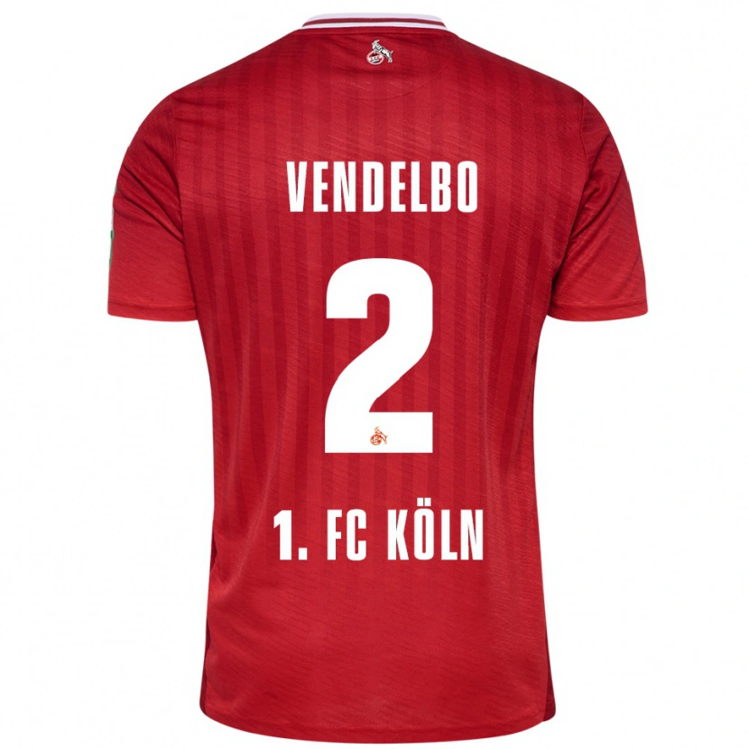 DanxenレディースSofie Vendelbo#2レッド ホワイトアウェイシャツ2025/26ジャージーユニフォーム