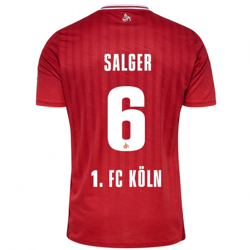DanxenレディースStephan Salger#6レッド ホワイトアウェイシャツ2025/26ジャージーユニフォーム