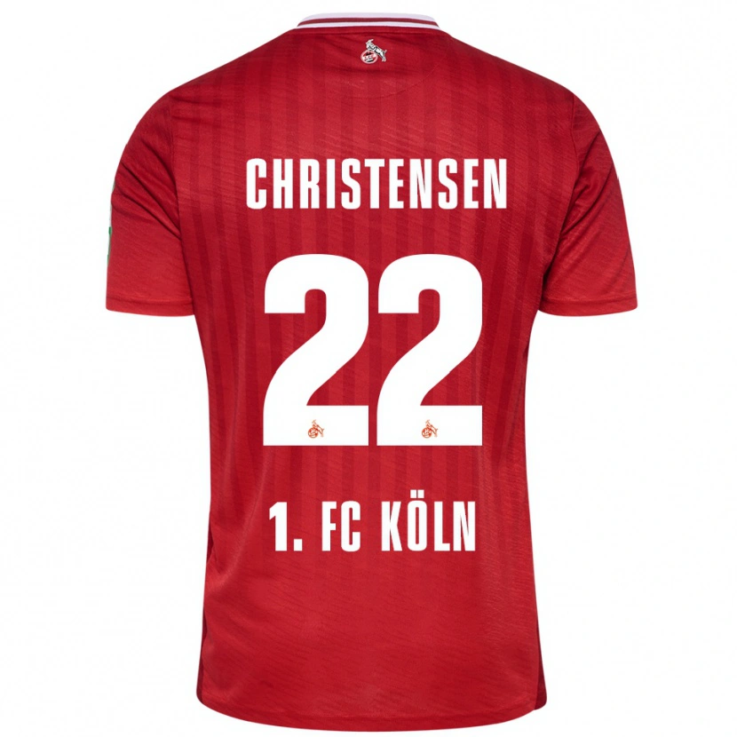 Danxenレディースヤコブ・スティーン・クリステンセン#22レッド ホワイトアウェイシャツ2025/26ジャージーユニフォーム