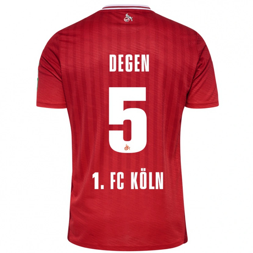 Danxenレディースセリーナ・デゲン#5レッド ホワイトアウェイシャツ2025/26ジャージーユニフォーム