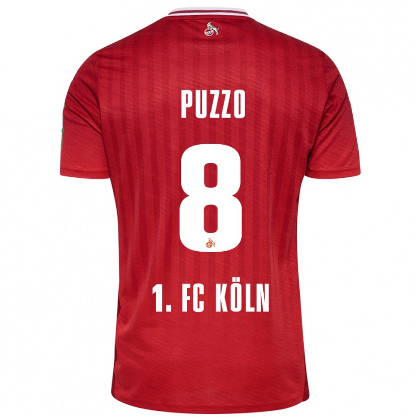 DanxenレディースAlessandro Puzzo#8レッド ホワイトアウェイシャツ2025/26ジャージーユニフォーム