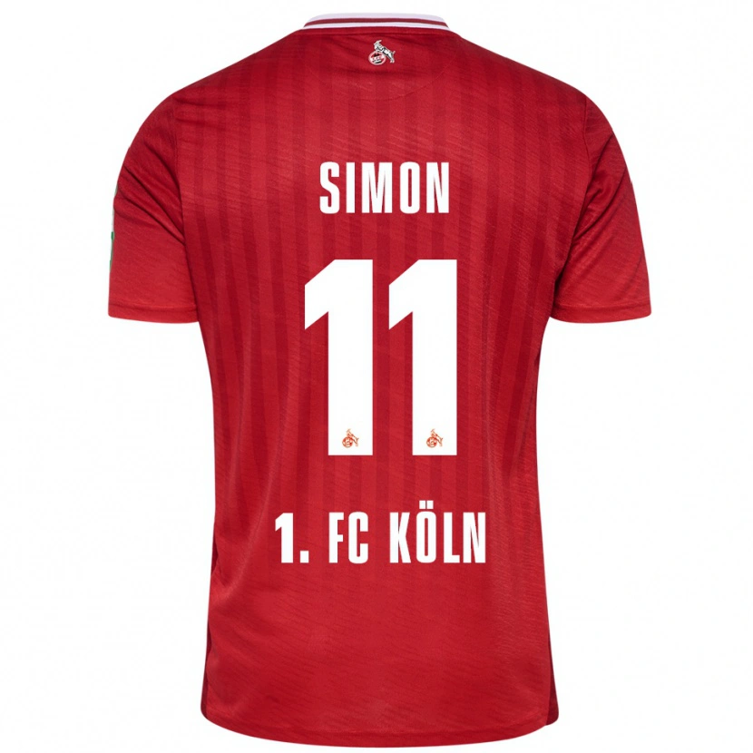 DanxenレディースJosias Simon#11レッド ホワイトアウェイシャツ2025/26ジャージーユニフォーム