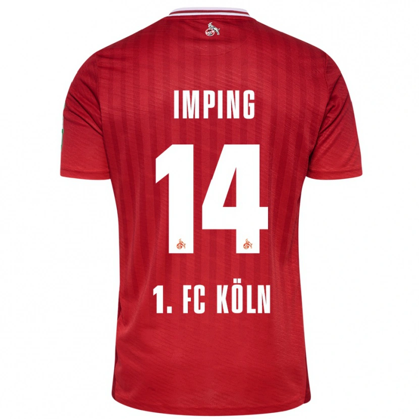 DanxenレディースCarlotta Imping#14レッド ホワイトアウェイシャツ2025/26ジャージーユニフォーム
