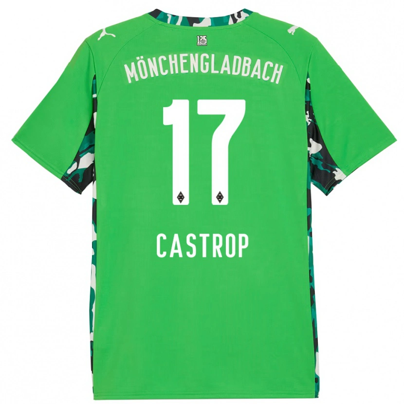 Danxenレディースイェンス・カストロップ#17グリーン ブラックアウェイシャツ2025/26ジャージーユニフォーム