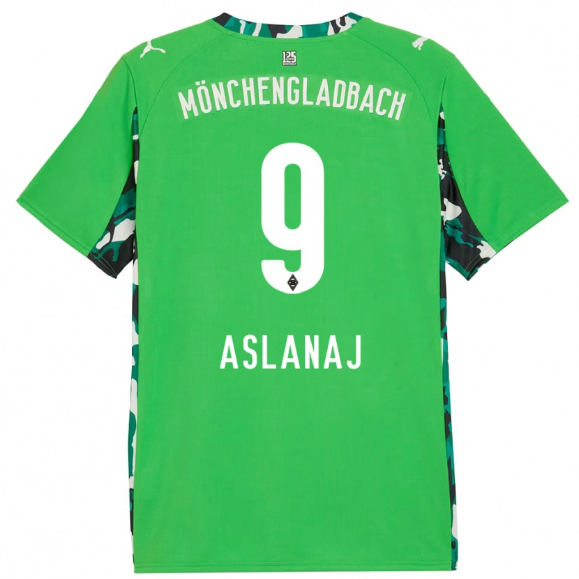 DanxenレディースFlaka Aslanaj#9グリーン ブラックアウェイシャツ2025/26ジャージーユニフォーム