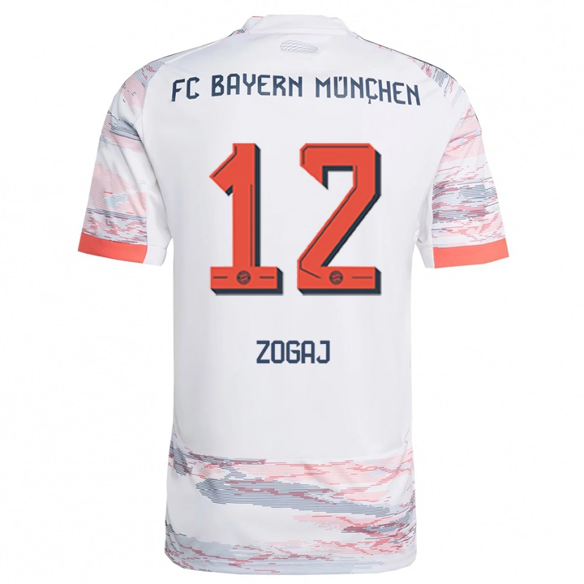 DanxenレディースNderim Zogaj#12ホワイト グレーアウェイシャツ2025/26ジャージーユニフォーム