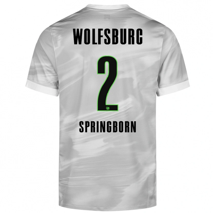 DanxenレディースNoah Springborn#2グレー ホワイトアウェイシャツ2025/26ジャージーユニフォーム