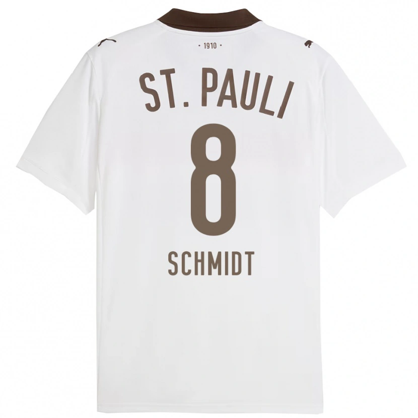 DanxenレディースNick Schmidt#8ホワイト レッドアウェイシャツ2025/26ジャージーユニフォーム