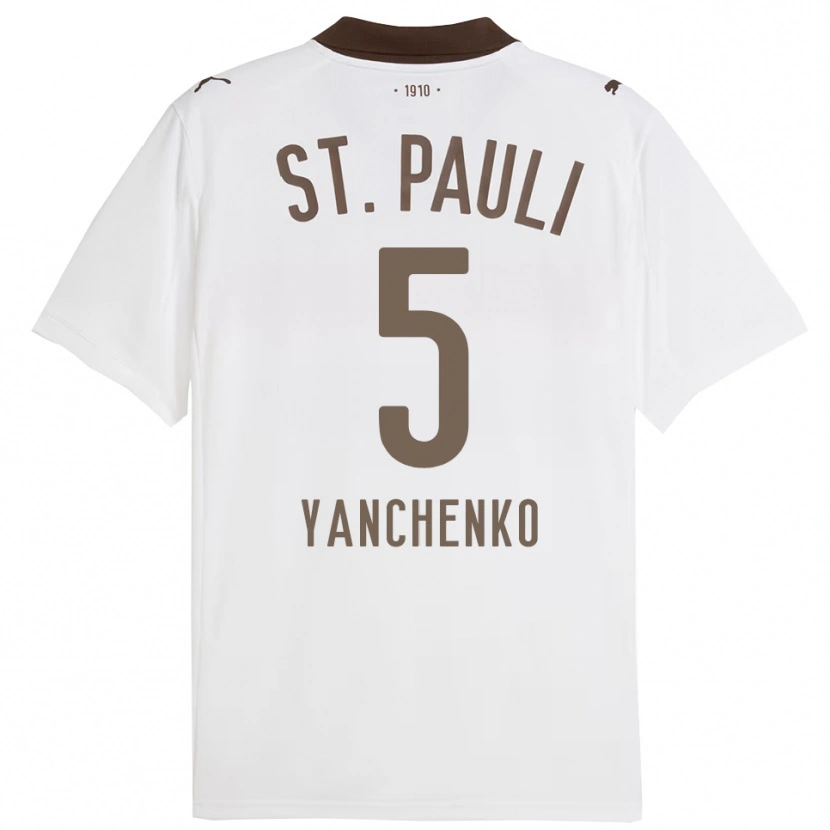 DanxenレディースAlla Yanchenko#5ホワイト レッドアウェイシャツ2025/26ジャージーユニフォーム