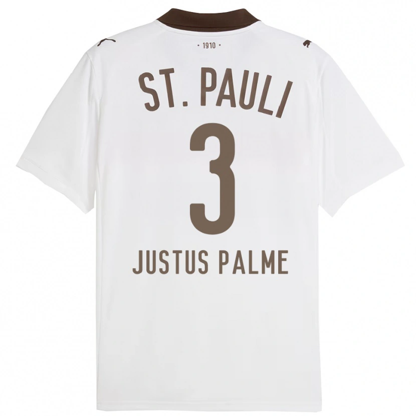 DanxenレディースJohannes Justus Palme#3ホワイト レッドアウェイシャツ2025/26ジャージーユニフォーム