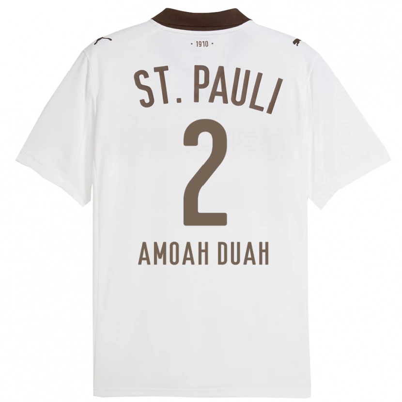 DanxenレディースReuel Amoah Duah#2ホワイト レッドアウェイシャツ2025/26ジャージーユニフォーム