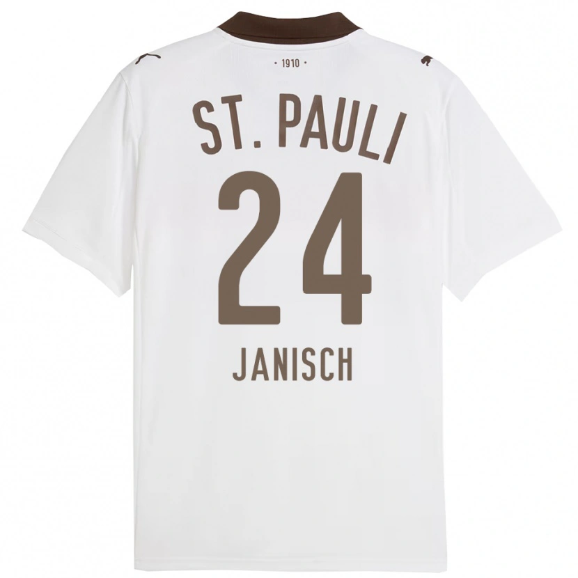 DanxenレディースAugust Janisch#24ホワイト レッドアウェイシャツ2025/26ジャージーユニフォーム