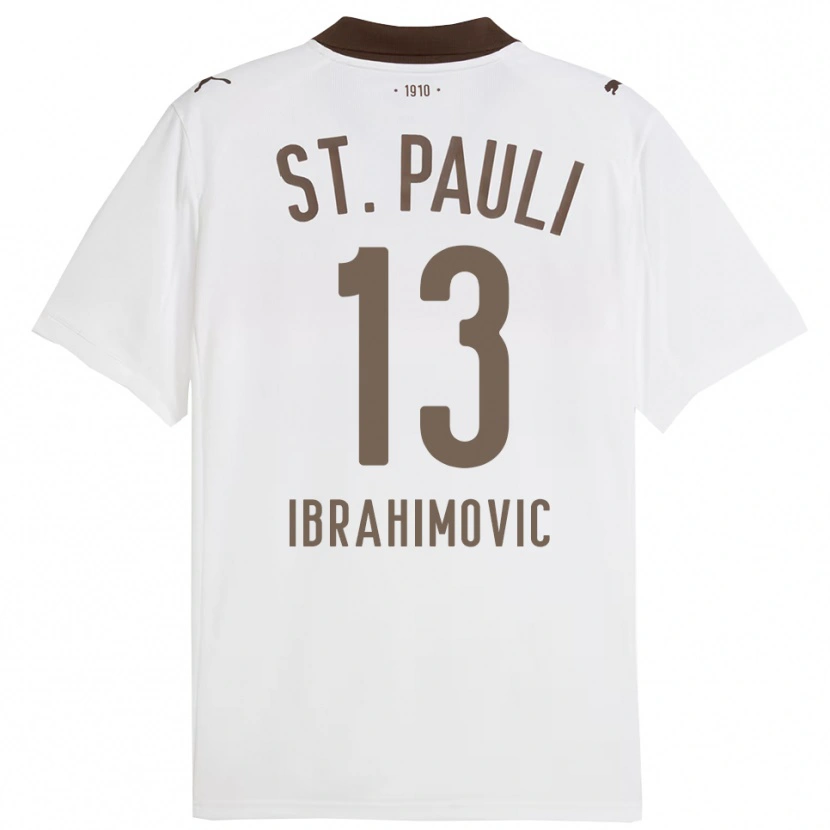 DanxenレディースAjdin Ibrahimovic#13ホワイト レッドアウェイシャツ2025/26ジャージーユニフォーム