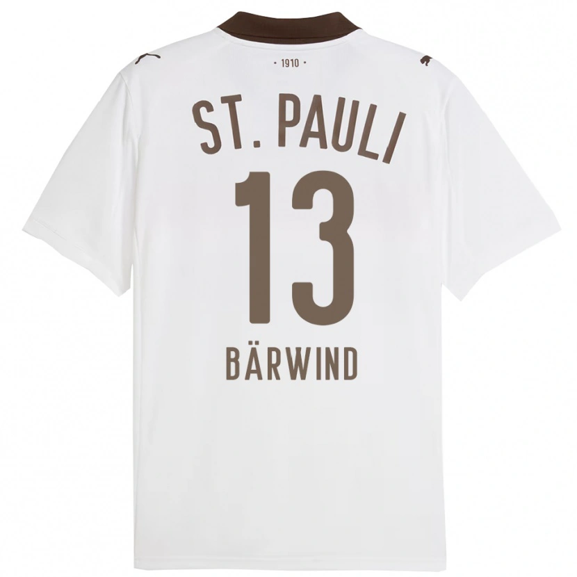 DanxenレディースJonas Bärwind#13ホワイト レッドアウェイシャツ2025/26ジャージーユニフォーム