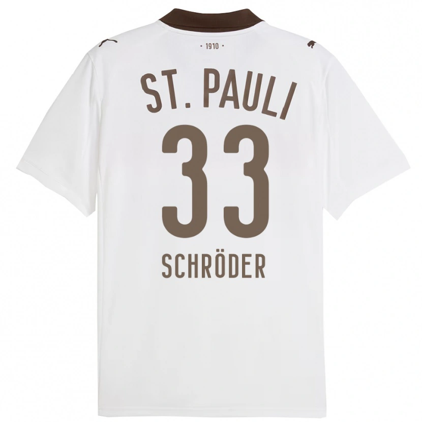 DanxenレディースLennard Schröder#33ホワイト レッドアウェイシャツ2025/26ジャージーユニフォーム