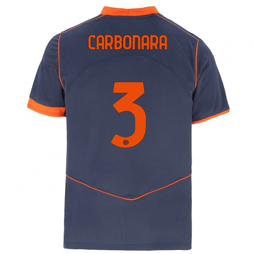 DanxenレディースMatteo Carbonara#3グレー オレンジサードユニフォームシャツ2025/26ジャージーユニフォーム