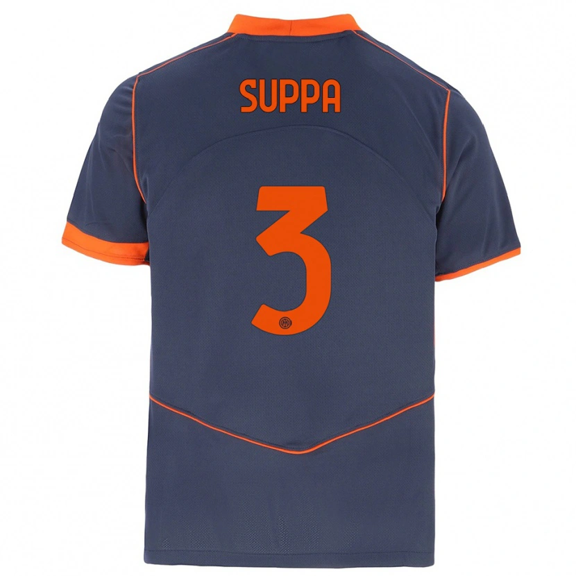 DanxenレディースSimone Suppa#3グレー オレンジサードユニフォームシャツ2025/26ジャージーユニフォーム