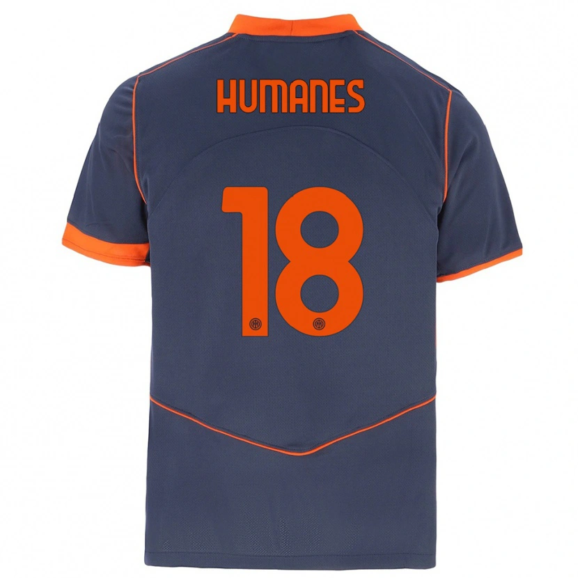 DanxenレディースHugo Humanes#18グレー オレンジサードユニフォームシャツ2025/26ジャージーユニフォーム