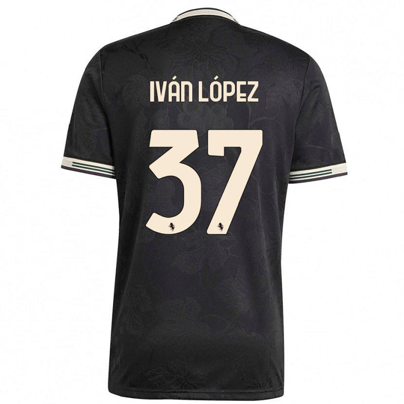 DanxenレディースIván López#37ブラック ホワイト グリーンサードユニフォームシャツ2025/26ジャージーユニフォーム