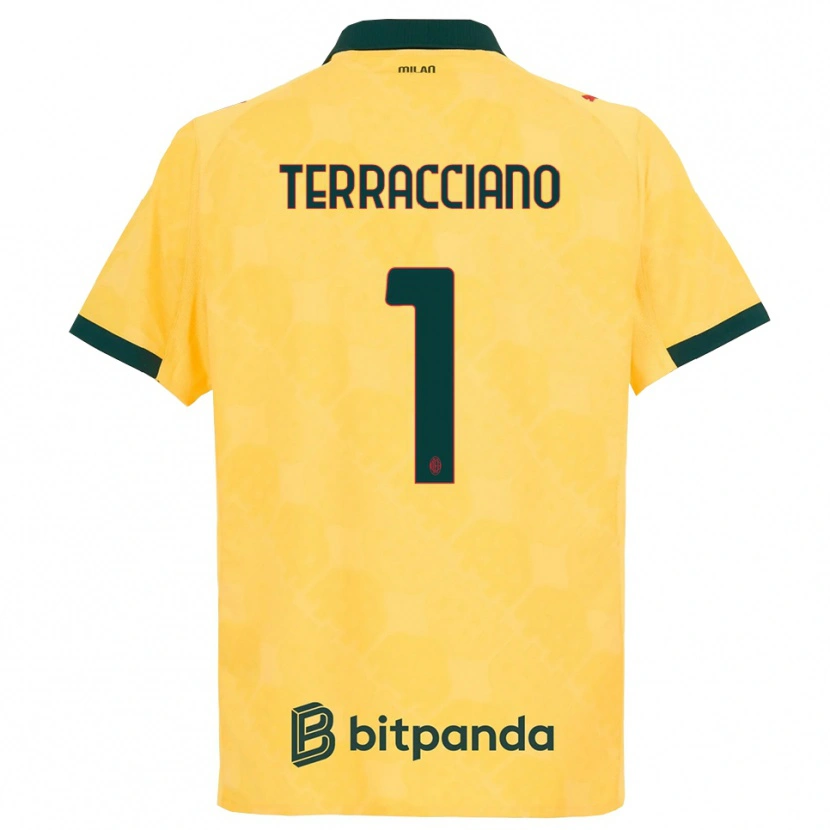 Danxenレディースピエトロ・テラッチアーノ#1イエロー ブラックサードユニフォームシャツ2025/26ジャージーユニフォーム