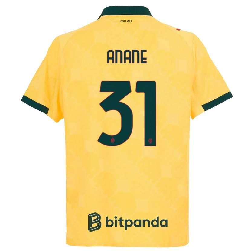 Danxenレディースエマニュエル・アナネ#31イエロー ブラックサードユニフォームシャツ2025/26ジャージーユニフォーム
