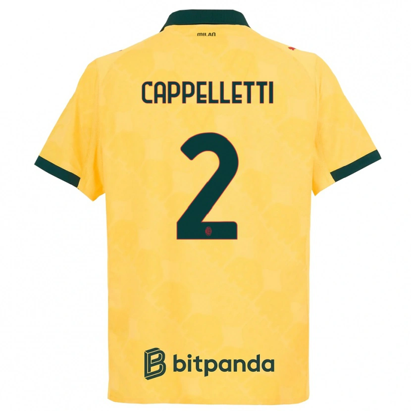 Danxenレディースマティア・カペレッティ#2イエロー ブラックサードユニフォームシャツ2025/26ジャージーユニフォーム