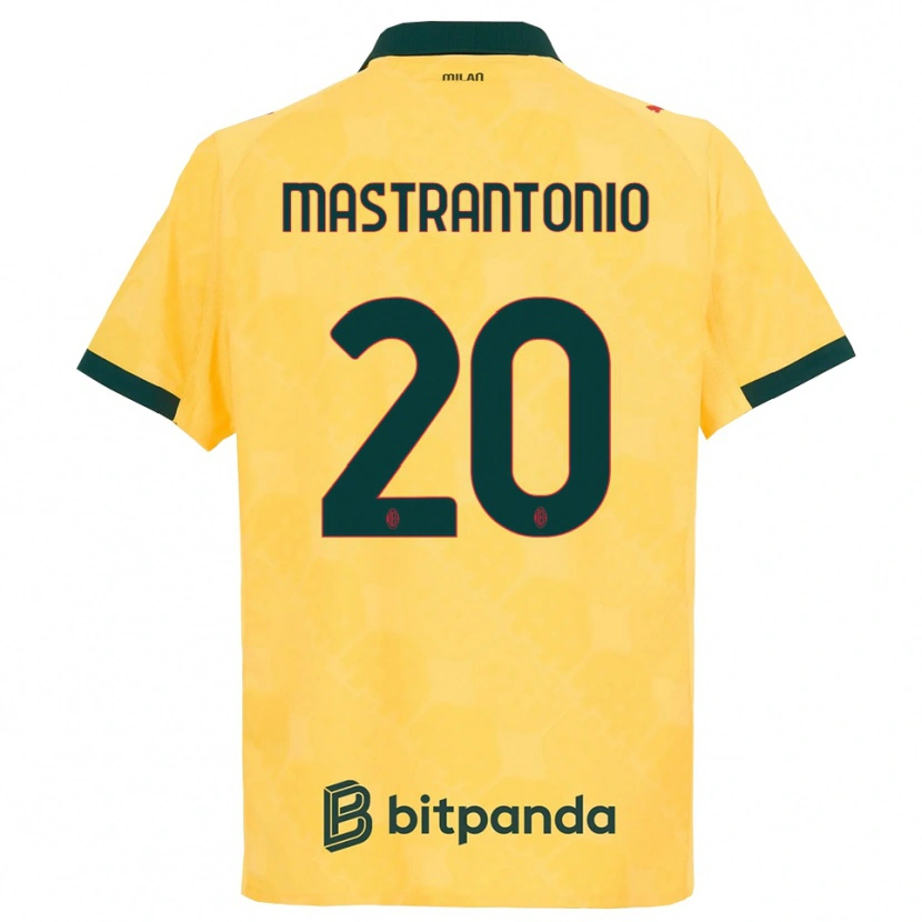 Danxenレディースダヴィデ・マストラントニオ#20イエロー ブラックサードユニフォームシャツ2025/26ジャージーユニフォーム