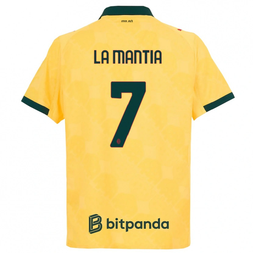 Danxenレディースサイモン・ラ・マンティア#7イエロー ブラックサードユニフォームシャツ2025/26ジャージーユニフォーム