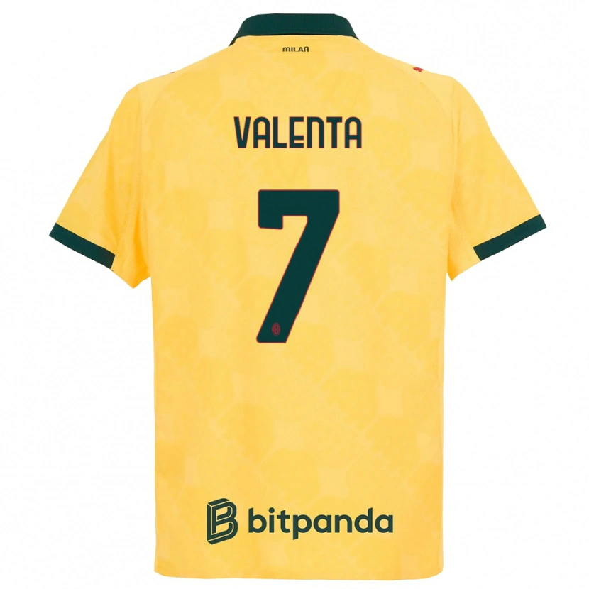DanxenレディースTommaso Valenta#7イエロー ブラックサードユニフォームシャツ2025/26ジャージーユニフォーム