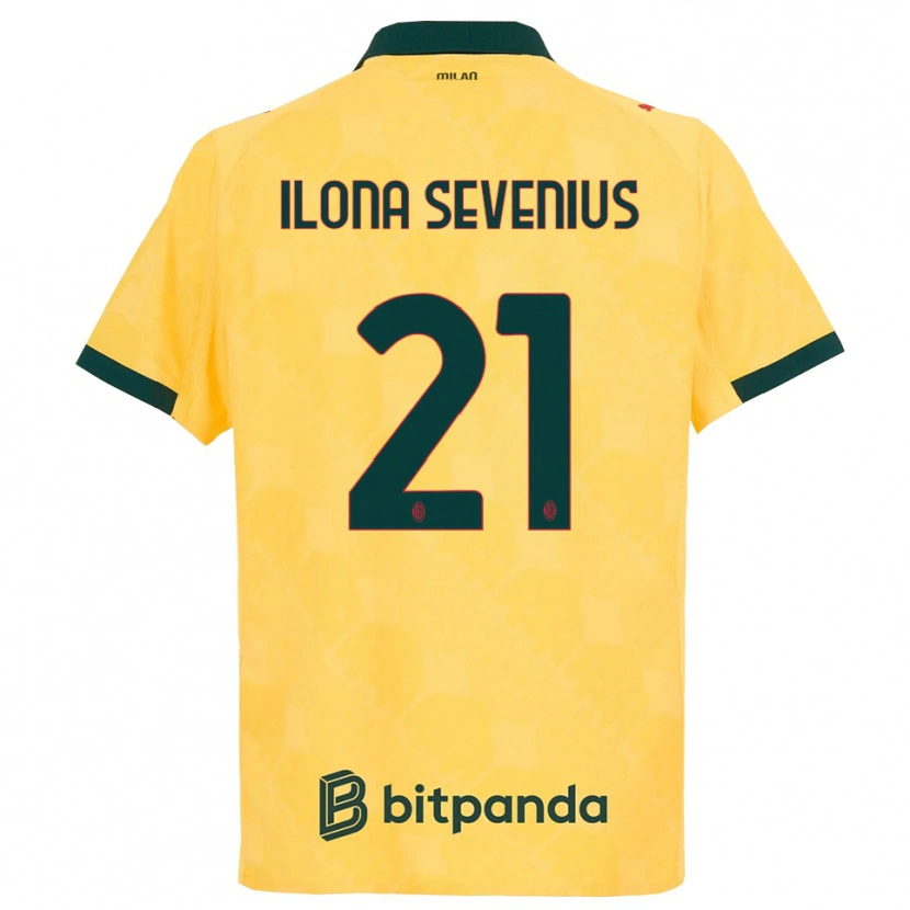 DanxenレディースOona Ilona Sevenius#21イエロー ブラックサードユニフォームシャツ2025/26ジャージーユニフォーム
