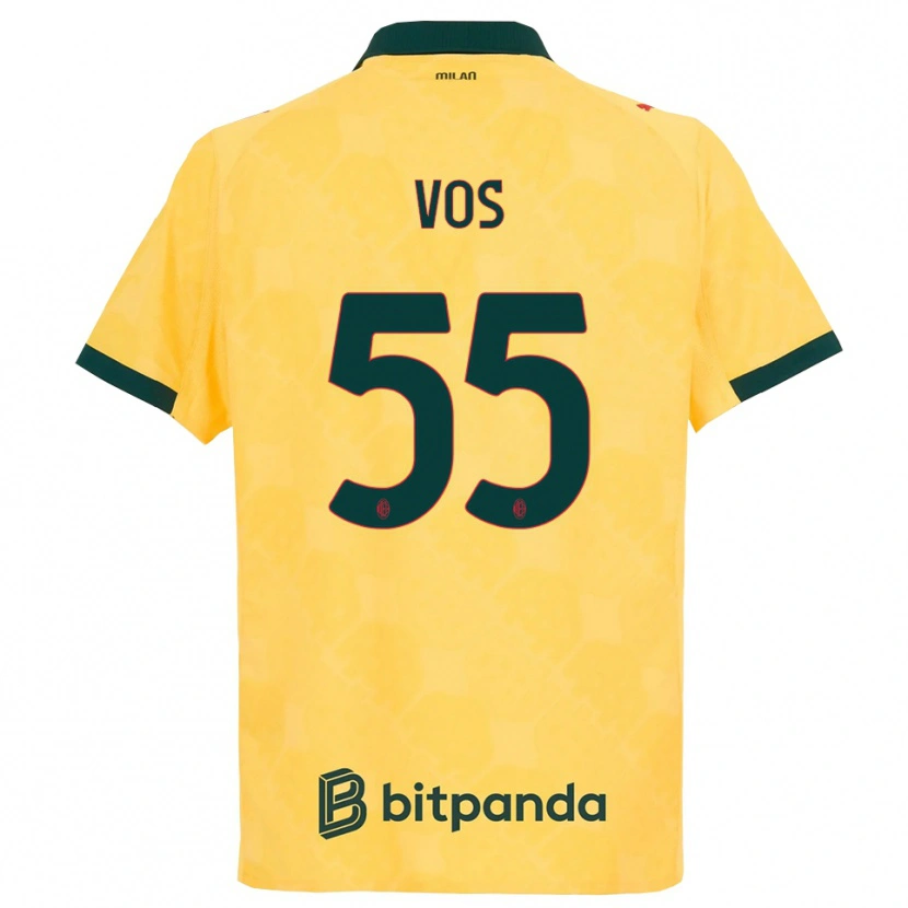 Danxenレディースシルヴァーノ・フォス#55イエロー ブラックサードユニフォームシャツ2025/26ジャージーユニフォーム
