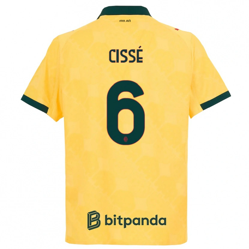 DanxenレディースMaiga-Hamadoun Cissé#6イエロー ブラックサードユニフォームシャツ2025/26ジャージーユニフォーム