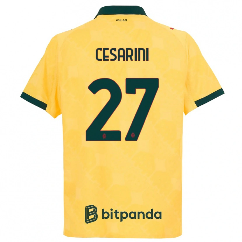 Danxenレディースエリン・チェザリーニ#27イエロー ブラックサードユニフォームシャツ2025/26ジャージーユニフォーム