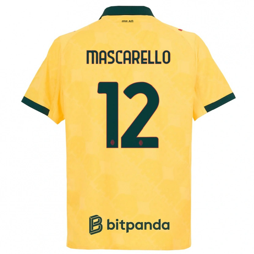 Danxenレディースマルタ・マスカレッロ#12イエロー ブラックサードユニフォームシャツ2025/26ジャージーユニフォーム