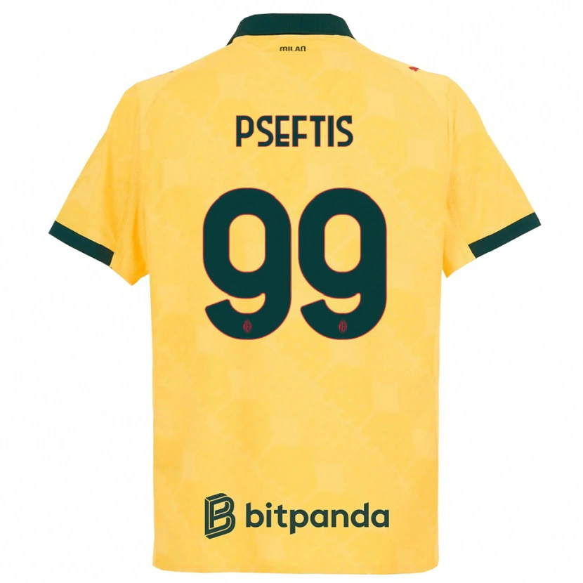 Danxenレディースフォティス・プセフティス#99イエロー ブラックサードユニフォームシャツ2025/26ジャージーユニフォーム