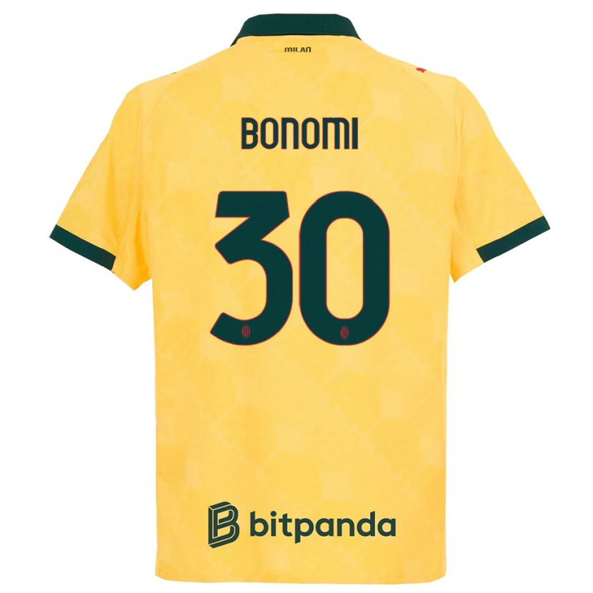 Danxenレディースアレッサンドロボノミ#30イエロー ブラックサードユニフォームシャツ2025/26ジャージーユニフォーム