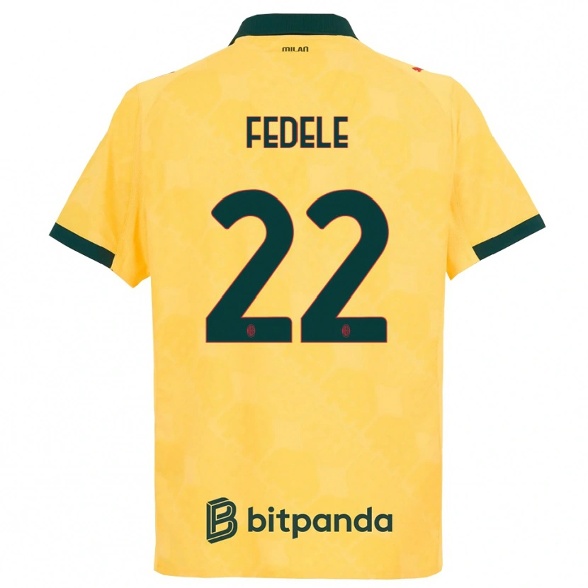 Danxenレディースノエミ・フェデレ#22イエロー ブラックサードユニフォームシャツ2025/26ジャージーユニフォーム