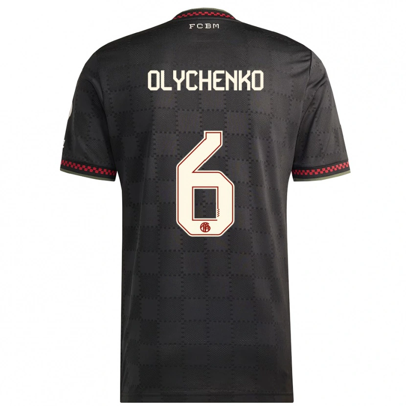 DanxenレディースBogdan Olychenko#6ブラック ホワイトサードユニフォームシャツ2025/26ジャージーユニフォーム