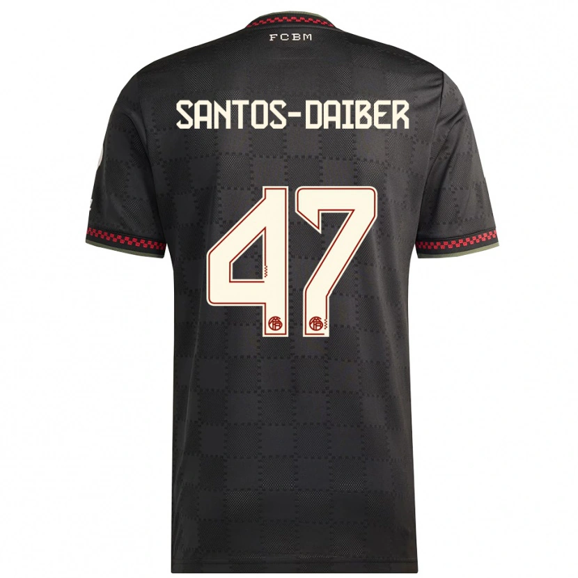 DanxenレディースDavid Santos Daiber#47ブラック ホワイトサードユニフォームシャツ2025/26ジャージーユニフォーム