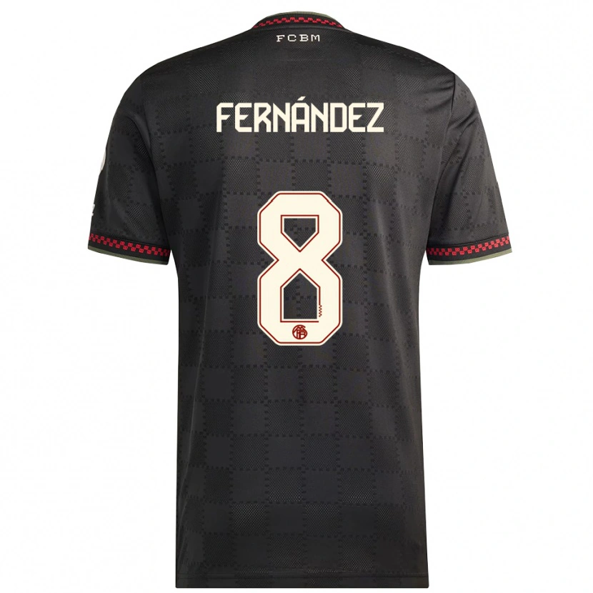 Danxenレディースハビエル・フェルナンデス#8ブラック ホワイトサードユニフォームシャツ2025/26ジャージーユニフォーム