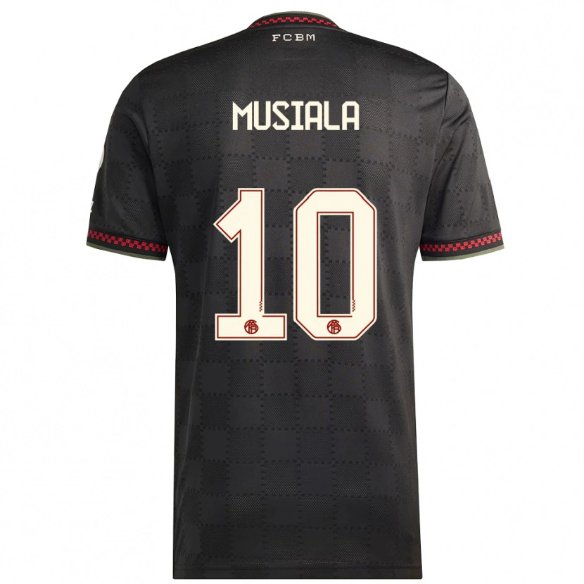 Danxenレディースジャマル・ムシアラ#10ブラック ホワイトサードユニフォームシャツ2025/26ジャージーユニフォーム