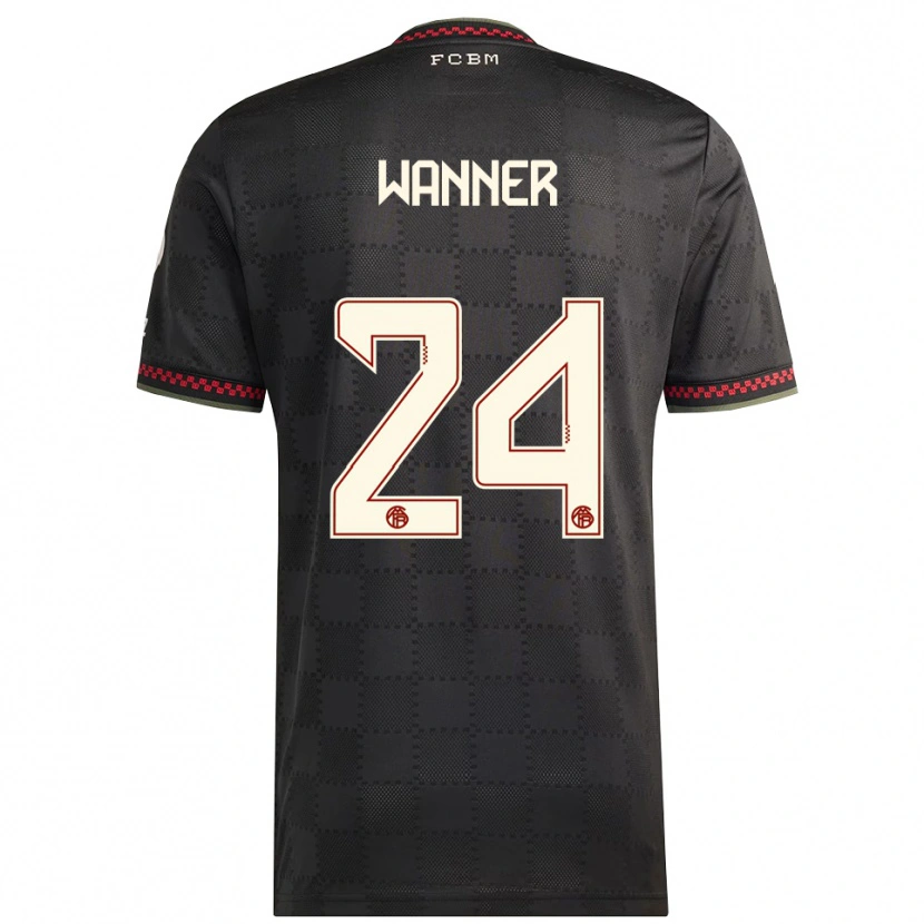 Danxenレディースパウル・ヴァナー#24ブラック ホワイトサードユニフォームシャツ2025/26ジャージーユニフォーム