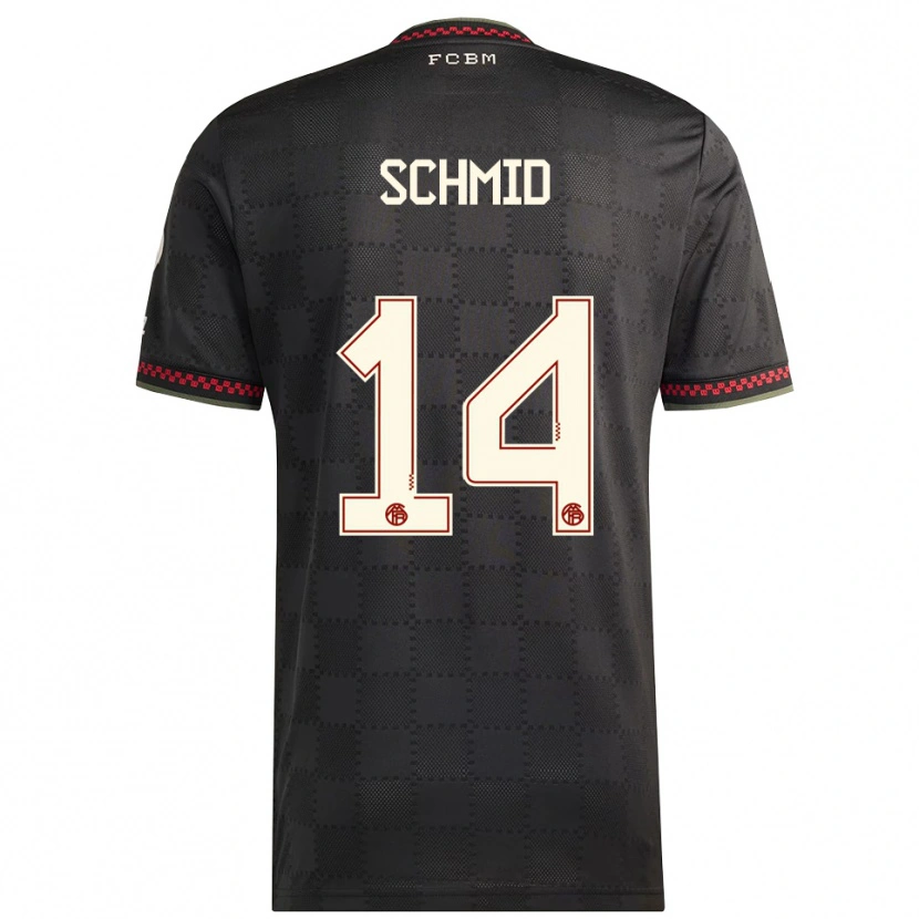 DanxenレディースLeopold Schmid#14ブラック ホワイトサードユニフォームシャツ2025/26ジャージーユニフォーム