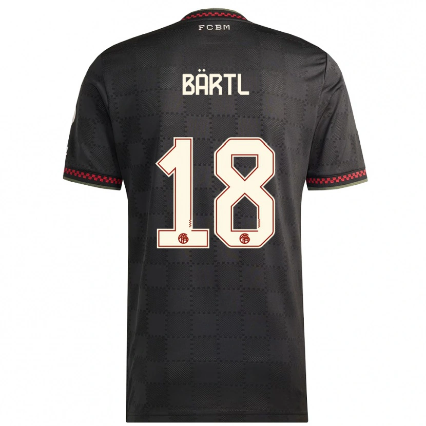 Danxenレディースヤンニス・バルトル#18ブラック ホワイトサードユニフォームシャツ2025/26ジャージーユニフォーム