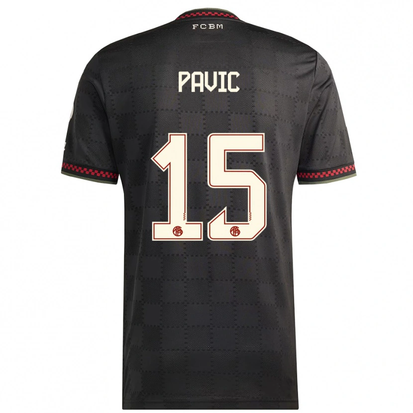 DanxenレディースFilip Pavic#15ブラック ホワイトサードユニフォームシャツ2025/26ジャージーユニフォーム