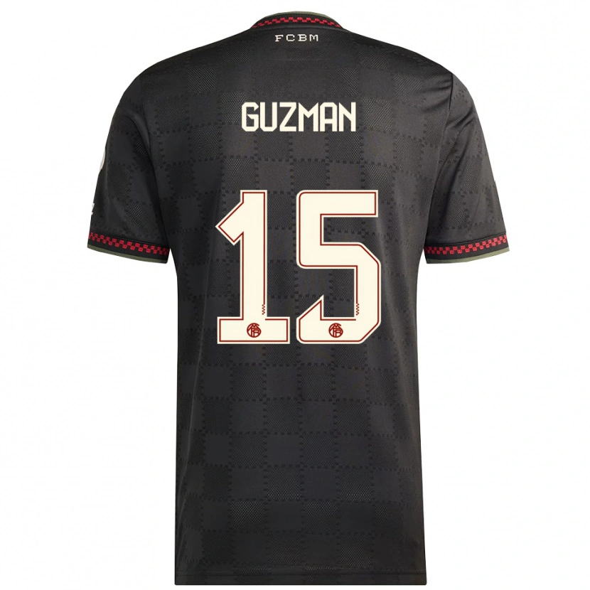 Danxenレディースアナ・グスマン#15ブラック ホワイトサードユニフォームシャツ2025/26ジャージーユニフォーム