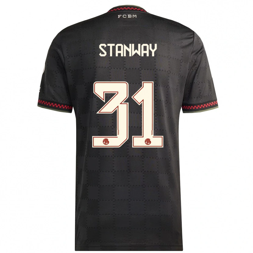 Danxenレディースジョージア・スタンウェー#31ブラック ホワイトサードユニフォームシャツ2025/26ジャージーユニフォーム