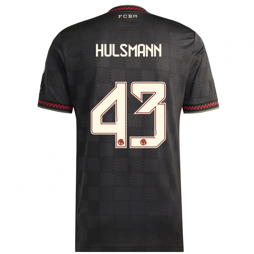 Danxenレディーストム・ハルスマン#43ブラック ホワイトサードユニフォームシャツ2025/26ジャージーユニフォーム