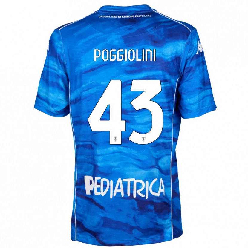 DanxenキッズDuccio Poggiolini#43青と白ホームシャツ2025/26ジャージーユニフォーム
